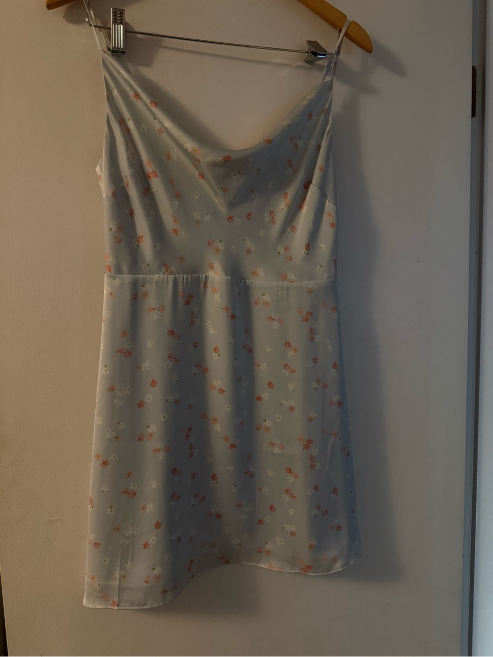 Sunday Best Spencer Satin Floral Mini Dress Blue - Size M